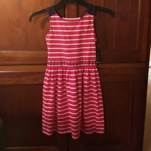 Nautica Girl's NWT Red/White Stripped Dress. 12